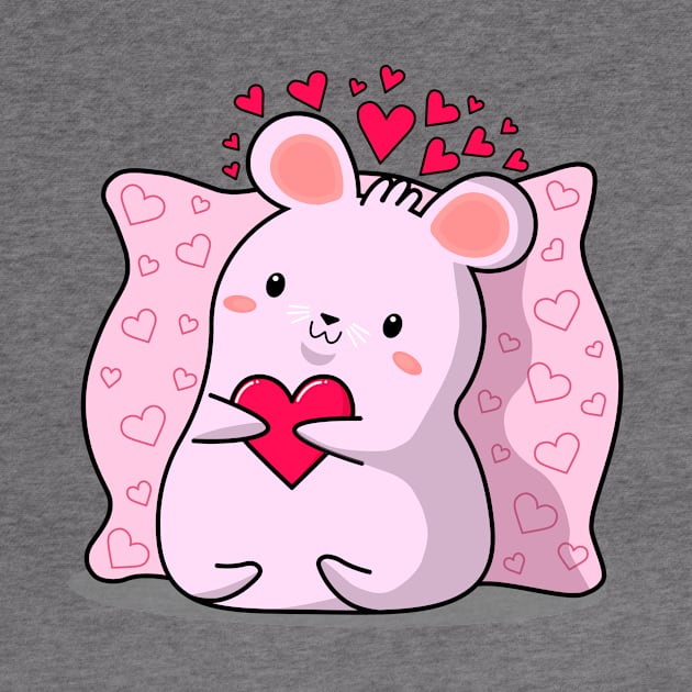 kawaii style, lovers mice, Valentine's day, cute kawaii mice. by SK1X